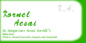 kornel acsai business card